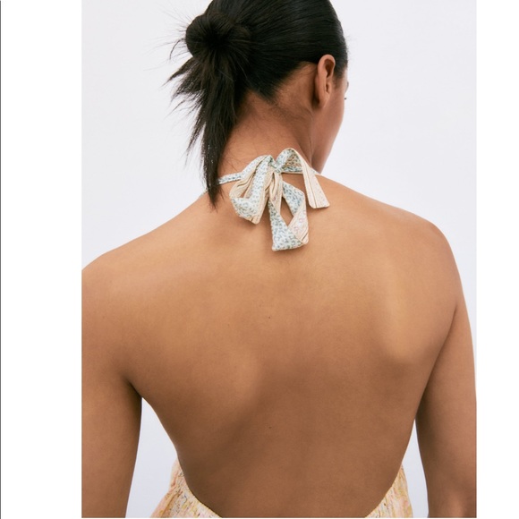 Zara Floral print crochet combination slit dress - Picture 5 of 7